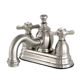 Essex Two-Handle 3-Hole Deck Mount 4" Centerset Bathroom Faucet with Brass Pop-Up