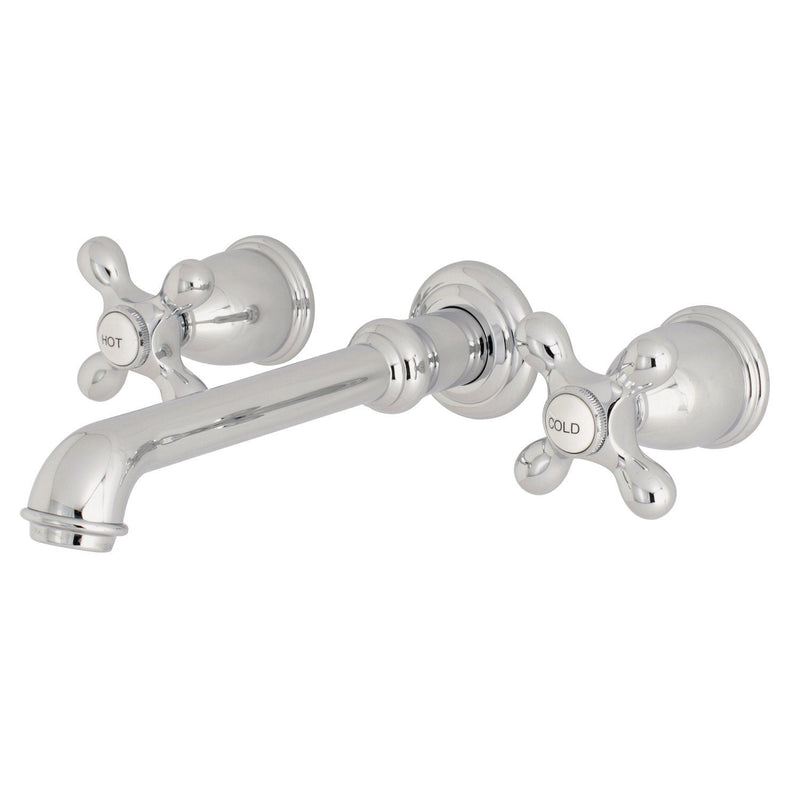 English Country Double-Handle 3-Hole Wall Mount Bathroom Faucet