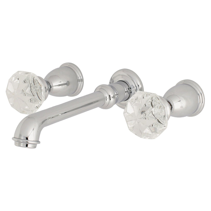 Krystal Onyx Double-Handle 3-Hole Wall Mount Bathroom Faucet