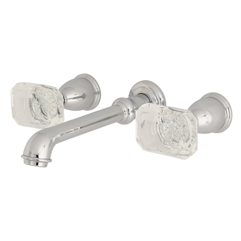 Krystal Onyx Double-Handle 3-Hole Wall Mount Bathroom Faucet