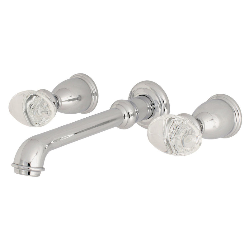 Krystal Onyx Double-Handle 3-Hole Wall Mount Bathroom Faucet