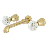 Krystal Onyx Double-Handle 3-Hole Wall Mount Bathroom Faucet