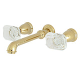 Krystal Onyx Double-Handle 3-Hole Wall Mount Bathroom Faucet