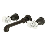 Krystal Onyx Double-Handle 3-Hole Wall Mount Bathroom Faucet