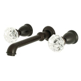 Krystal Onyx Double-Handle 3-Hole Wall Mount Bathroom Faucet
