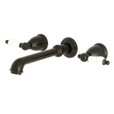 French Country Two-Handle 3-Hole Wall Mount Bathroom Faucet
