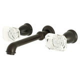 Krystal Onyx Double-Handle 3-Hole Wall Mount Bathroom Faucet