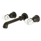 Krystal Onyx Double-Handle 3-Hole Wall Mount Bathroom Faucet