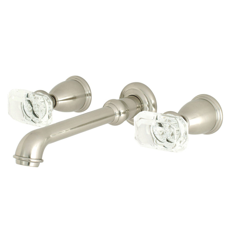 Krystal Onyx Double-Handle 3-Hole Wall Mount Bathroom Faucet