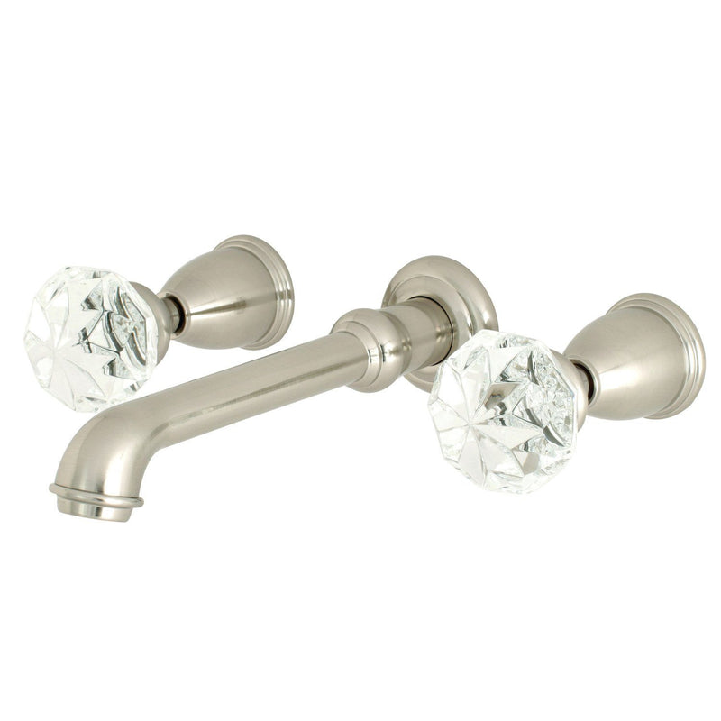 Krystal Onyx Double-Handle 3-Hole Wall Mount Bathroom Faucet
