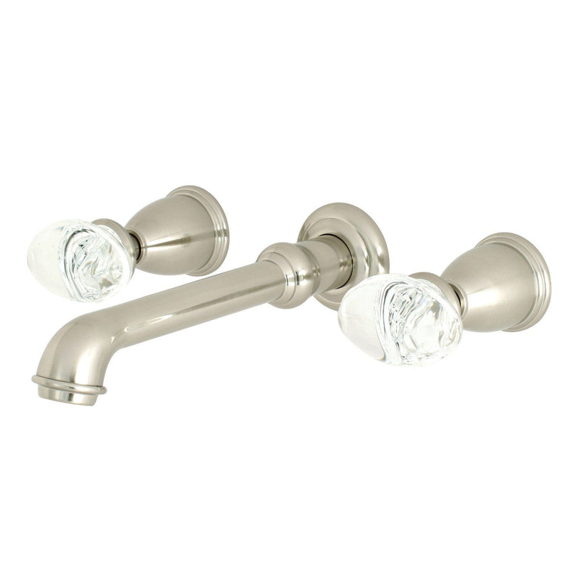 Krystal Onyx Double-Handle 3-Hole Wall Mount Bathroom Faucet