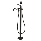 English Country Single-Handle 1-Hole Freestanding Tub Faucet with Hand Shower