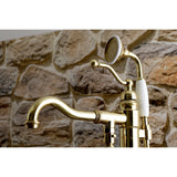 English Country Single-Handle 1-Hole Freestanding Tub Faucet with Hand Shower