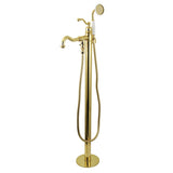 English Country Single-Handle 1-Hole Freestanding Tub Faucet with Hand Shower