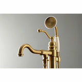 English Country Single-Handle 1-Hole Freestanding Tub Faucet with Hand Shower