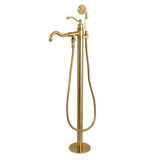 English Country Single-Handle 1-Hole Freestanding Tub Faucet with Hand Shower