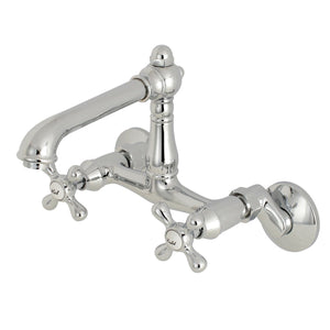 English Country Two-Handle 2-Hole Wall Mount Kitchen Faucet