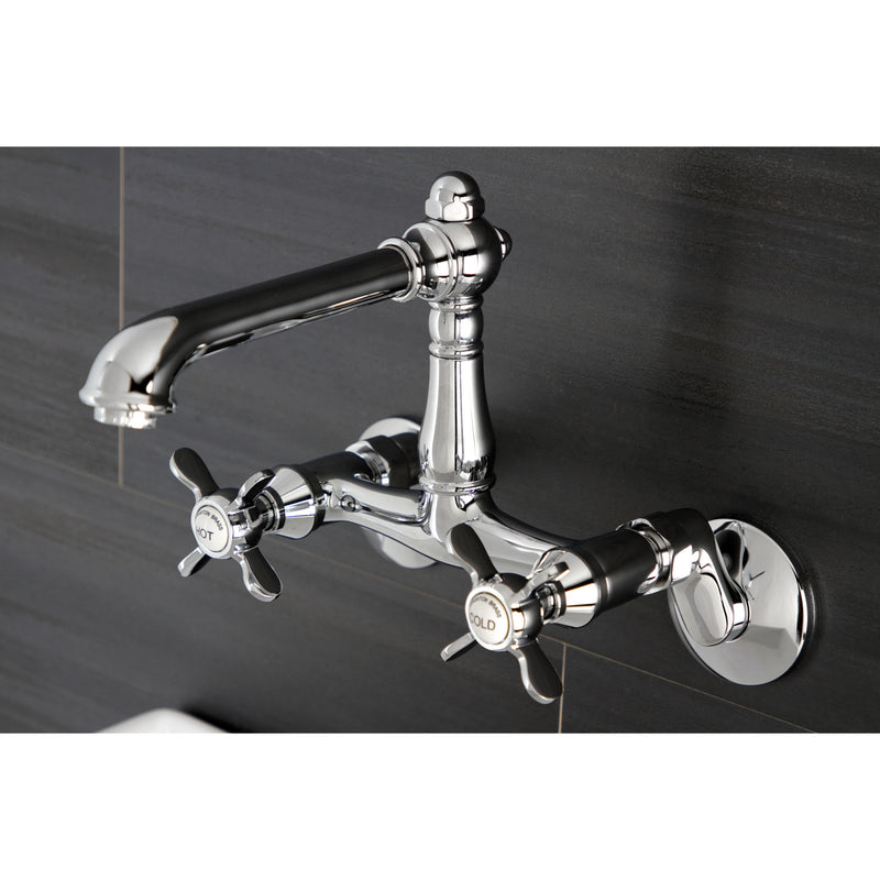 Essex Double-Handle 2-Hole Wall-Mount Bridge Kitchen Faucet