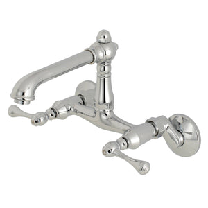 English Country Two-Handle 2-Hole Wall Mount Kitchen Faucet