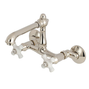 English Country Two-Handle 2-Hole Wall Mount Kitchen Faucet