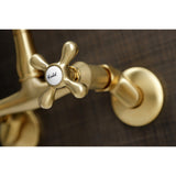 English Country Double-Handle 2-Hole Wall-Mount Bridge Kitchen Faucet