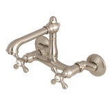 English Country Double-Handle 2-Hole Wall-Mount Bridge Kitchen Faucet