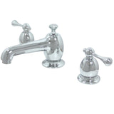 English Vintage Two-Handle 3-Hole Deck Mount Widespread Bathroom Faucet with Brass Pop-Up