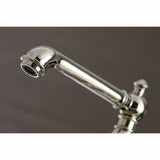 English Country Two-Handle 4-Hole Deck Mount Bridge Kitchen Faucet with Side Sprayer