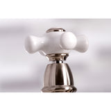 English Country Two-Handle 4-Hole Deck Mount Bridge Kitchen Faucet with Brass Side Sprayer