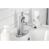 Paris Single-Handle 1-Hole Deck Mount Bathroom Faucet with Brass Pop-Up