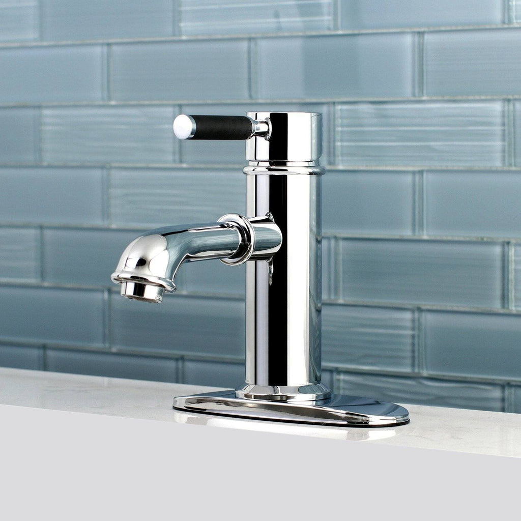 Kaiser Single-Handle 1-Hole Deck Mount Bathroom Faucet with Brass Pop-Up