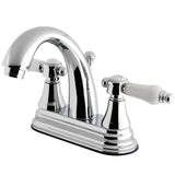 Bel-Air Two-Handle 3-Hole Deck Mount 4" Centerset Bathroom Faucet with Brass Pop-Up