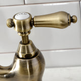 Heirloom Two-Handle 3-Hole Deck Mount Bridge Kitchen Faucet with Brass Sprayer