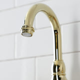 English Country Two-Handle 3-Hole Deck Mount Bridge Bathroom Faucet with Brass Pop-Up