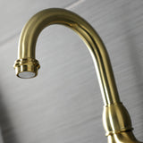 French Country Two-Handle 3-Hole Deck Mount Bridge Bathroom Faucet with Brass Pop-Up
