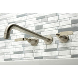 Whitaker Two-Handle 3-Hole Wall Mount Roman Tub Faucet