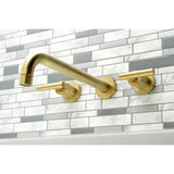 Manhattan Two-Handle 3-Hole Wall Mount Roman Tub Faucet