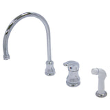 Wyndham Single-Handle 3-Hole Deck Mount Widespread Kitchen Faucet with Plastic Sprayer