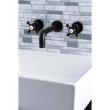 Metropolitan Two-Handle 3-Hole Wall Mount Bathroom Faucet