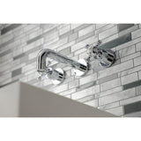Metropolitan Double-Handle 3-Hole Wall Mount Bathroom Faucet