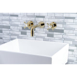 Metropolitan Two-Handle 3-Hole Wall Mount Bathroom Faucet