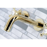 Metropolitan Double-Handle 3-Hole Wall Mount Bathroom Faucet