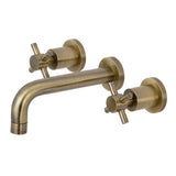 Concord Double-Handle 3-Hole Wall Mount Bathroom Faucet