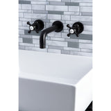 Metropolitan Double-Handle 3-Hole Wall Mount Bathroom Faucet