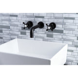 Metropolitan Double-Handle 3-Hole Wall Mount Bathroom Faucet