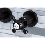 Metropolitan Double-Handle 3-Hole Wall Mount Bathroom Faucet