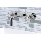 Metropolitan Double-Handle 3-Hole Wall Mount Bathroom Faucet