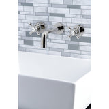 Metropolitan Two-Handle 3-Hole Wall Mount Bathroom Faucet