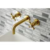 Metropolitan Double-Handle 3-Hole Wall Mount Bathroom Faucet