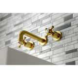Metropolitan Double-Handle 3-Hole Wall Mount Bathroom Faucet